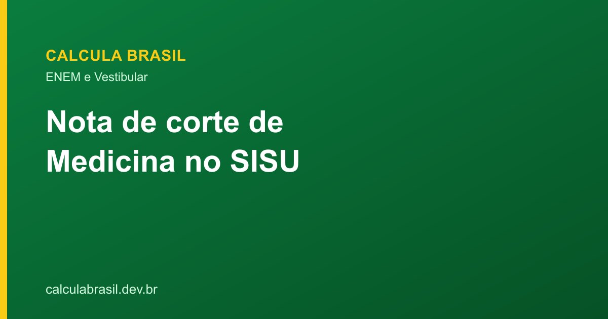 Nota de corte de Medicina no SISU