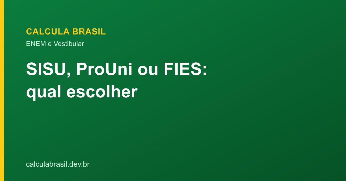 Comparação entre SISU, ProUni e FIES
